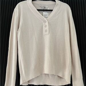 Barefoot Dreams Cream Button-Up Sweater